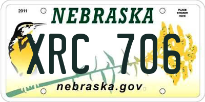 NE license plate XRC706