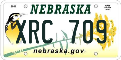 NE license plate XRC709