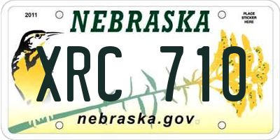 NE license plate XRC710