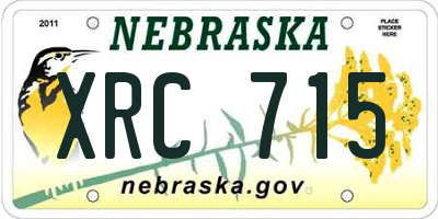 NE license plate XRC715