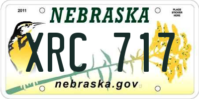 NE license plate XRC717