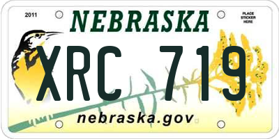 NE license plate XRC719