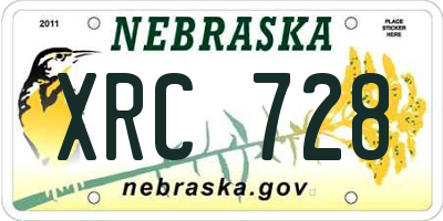 NE license plate XRC728