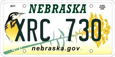 NE license plate XRC730