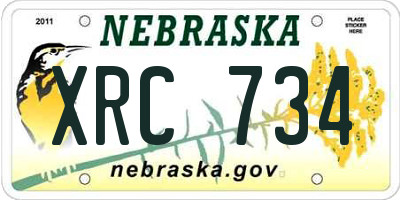 NE license plate XRC734