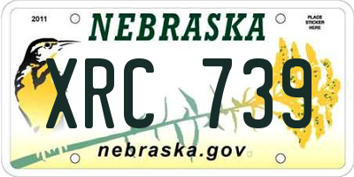 NE license plate XRC739