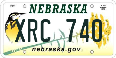 NE license plate XRC740