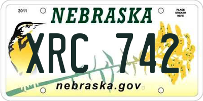NE license plate XRC742