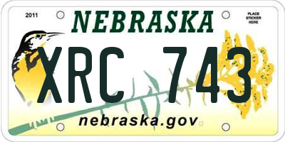 NE license plate XRC743