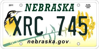 NE license plate XRC745