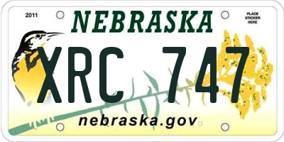 NE license plate XRC747