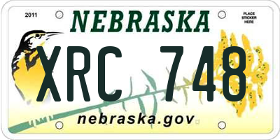 NE license plate XRC748