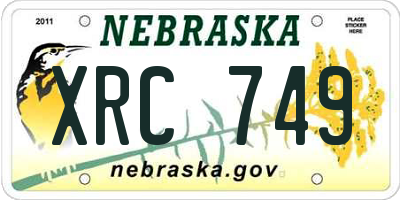 NE license plate XRC749
