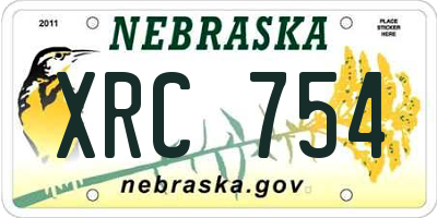 NE license plate XRC754