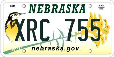 NE license plate XRC755