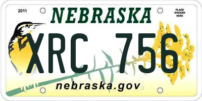 NE license plate XRC756