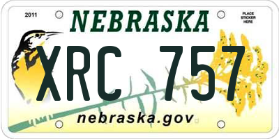 NE license plate XRC757