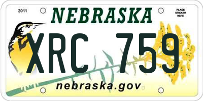 NE license plate XRC759