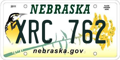 NE license plate XRC762