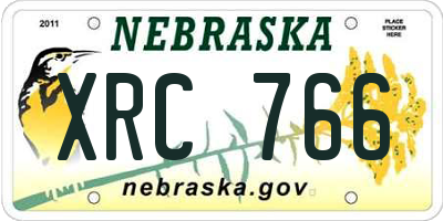 NE license plate XRC766