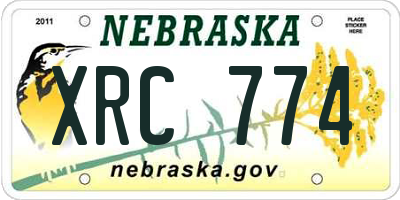NE license plate XRC774