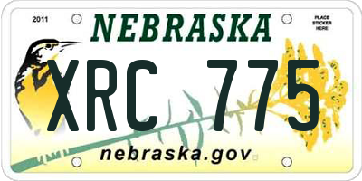 NE license plate XRC775