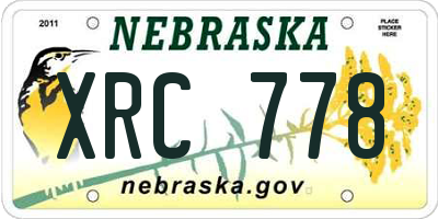NE license plate XRC778