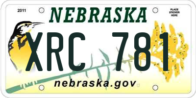 NE license plate XRC781