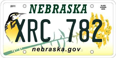 NE license plate XRC782