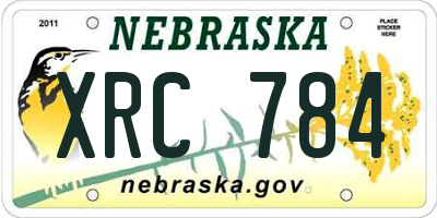 NE license plate XRC784