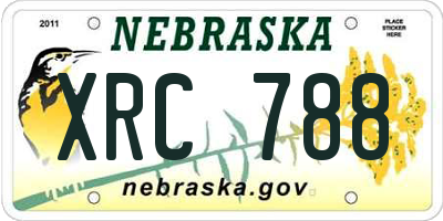 NE license plate XRC788