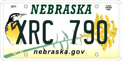 NE license plate XRC790