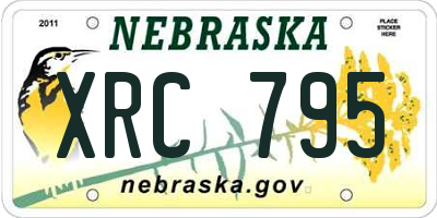 NE license plate XRC795