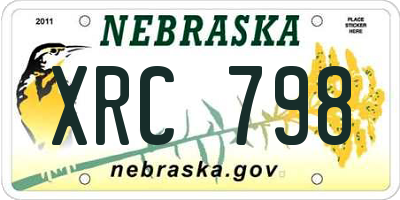 NE license plate XRC798