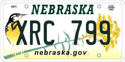 NE license plate XRC799