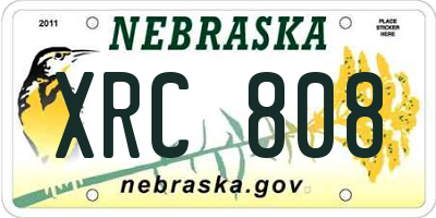 NE license plate XRC808