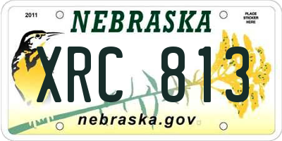 NE license plate XRC813