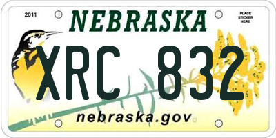 NE license plate XRC832