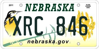NE license plate XRC846