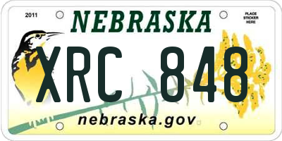 NE license plate XRC848