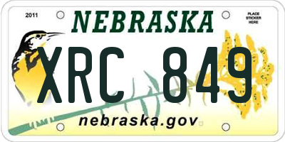 NE license plate XRC849