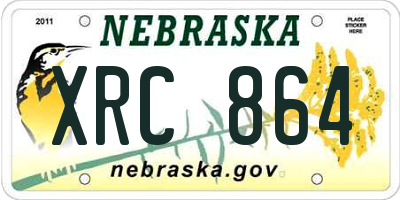 NE license plate XRC864