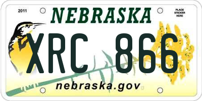 NE license plate XRC866