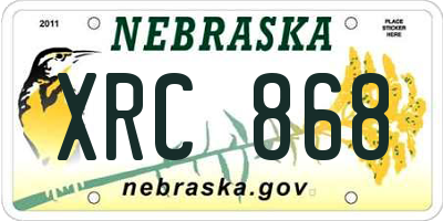NE license plate XRC868