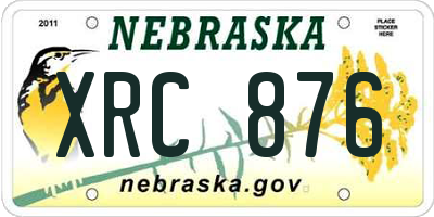 NE license plate XRC876