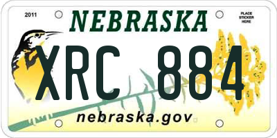 NE license plate XRC884