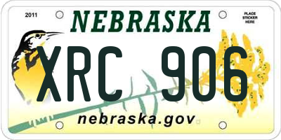 NE license plate XRC906