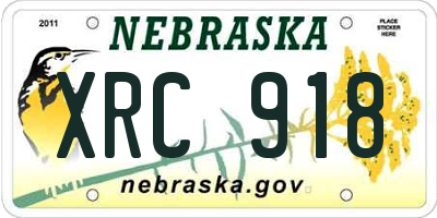 NE license plate XRC918