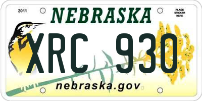 NE license plate XRC930