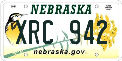 NE license plate XRC942